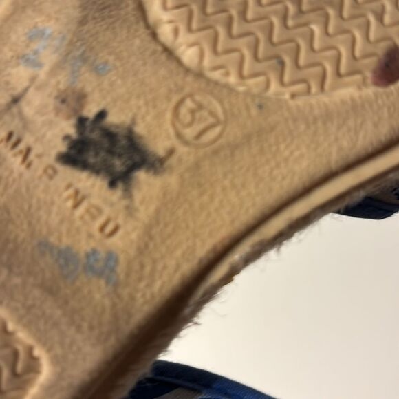 Eric Michael Blue Boat Print Espadrilles Size 7 - Picture 3 of 6